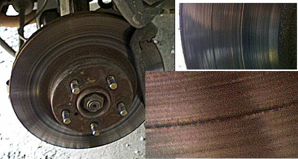 Изношенные передние тормозные диски требующие скорейшей замены
